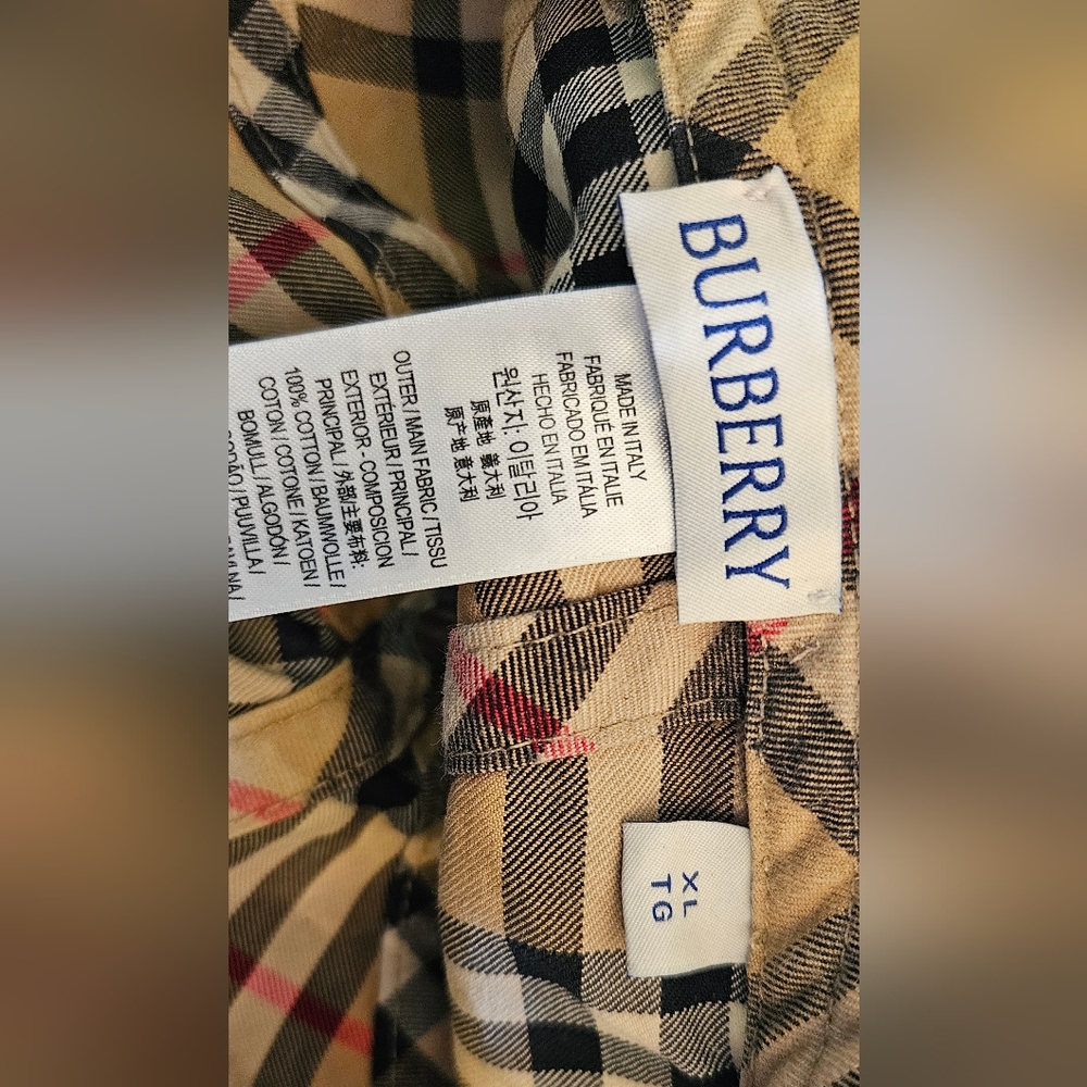 Burberry Check Cotton Baseball Cap